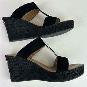 Russell & Bromley London Moddep Black Espadrille Wedge Sandals